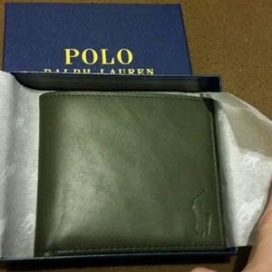 Polo Ralph Lauren Leather Billfold Wallet nwt